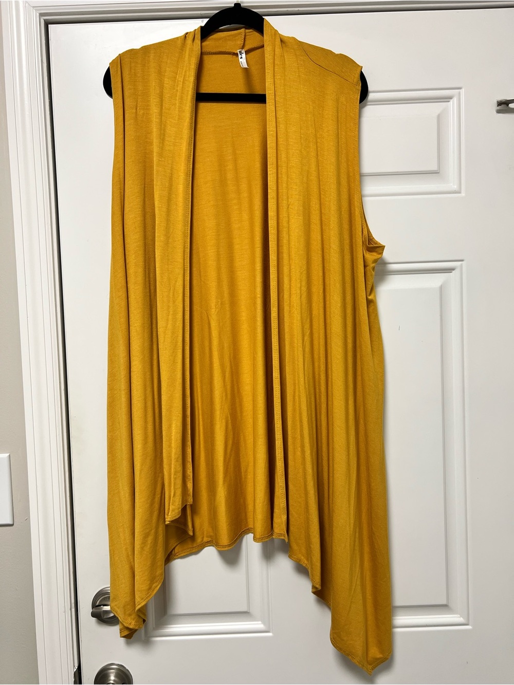 Azules Mustard Yellow Draped Sleeveless Cardigan Vest